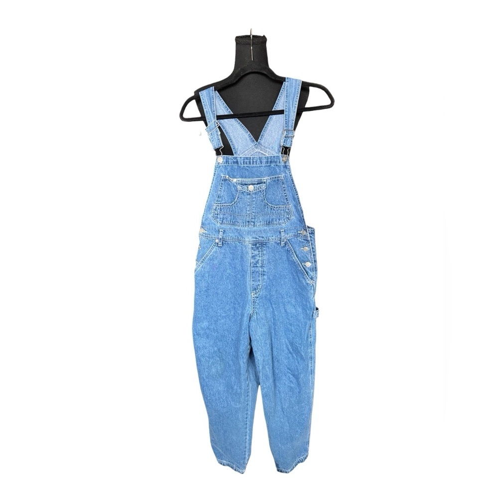 Vintage Revolt Denim Overalls Mens M Womens L XL Blue Carpenter Workwear Y2K